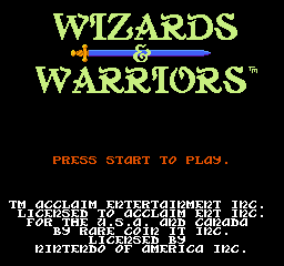 Wizards & Warriors Title Screen